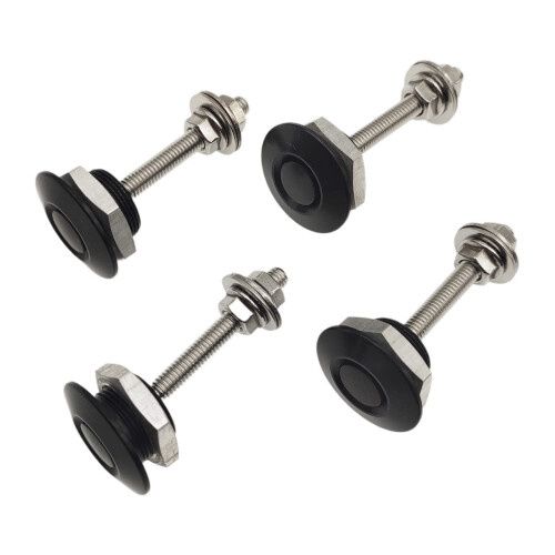 4Pcs Universal Quick Release Car Hood Pins Kit Black Push Button Bonnet Lock Clips