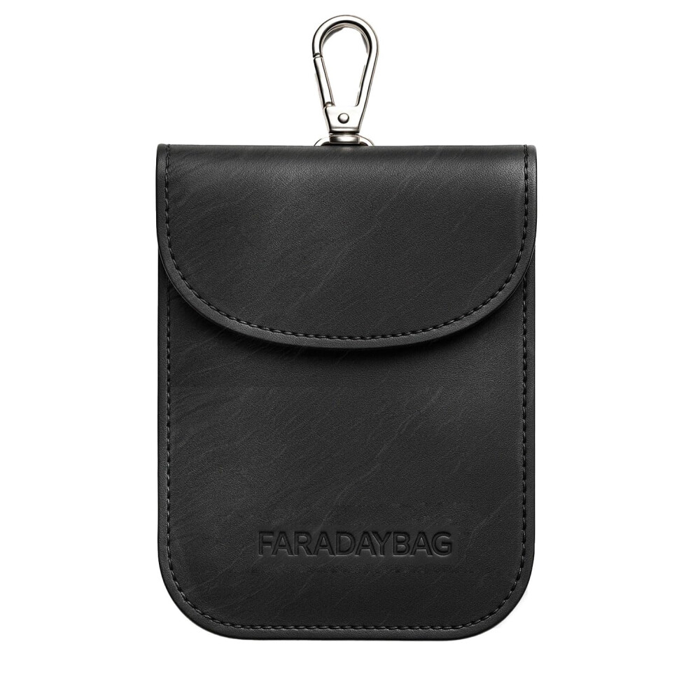 Faraday Key Fob Pouch Real Leather Rfid Signal Blocking Car Key Security Shield Black 9113335602984
