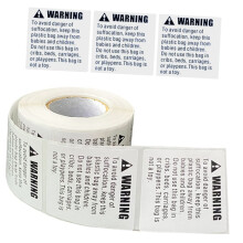 Self Adhesive Suffocation Warning Labels for Packaging and Boxes with Clear Visibility
