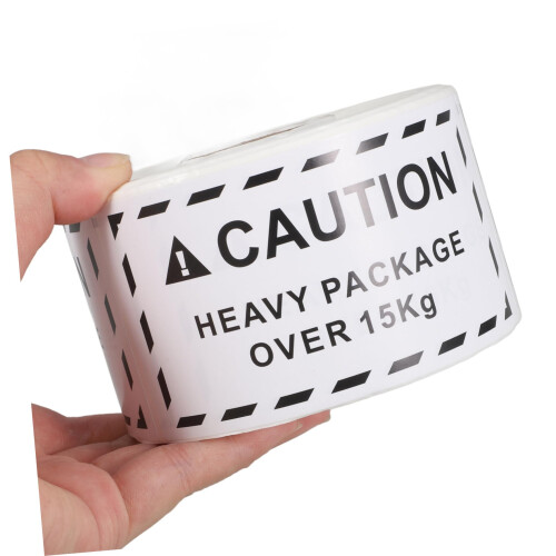 Caution Heavy Object Labels Roll for  Pallets with  Adhesion Waterproof Warning Stickers 2
