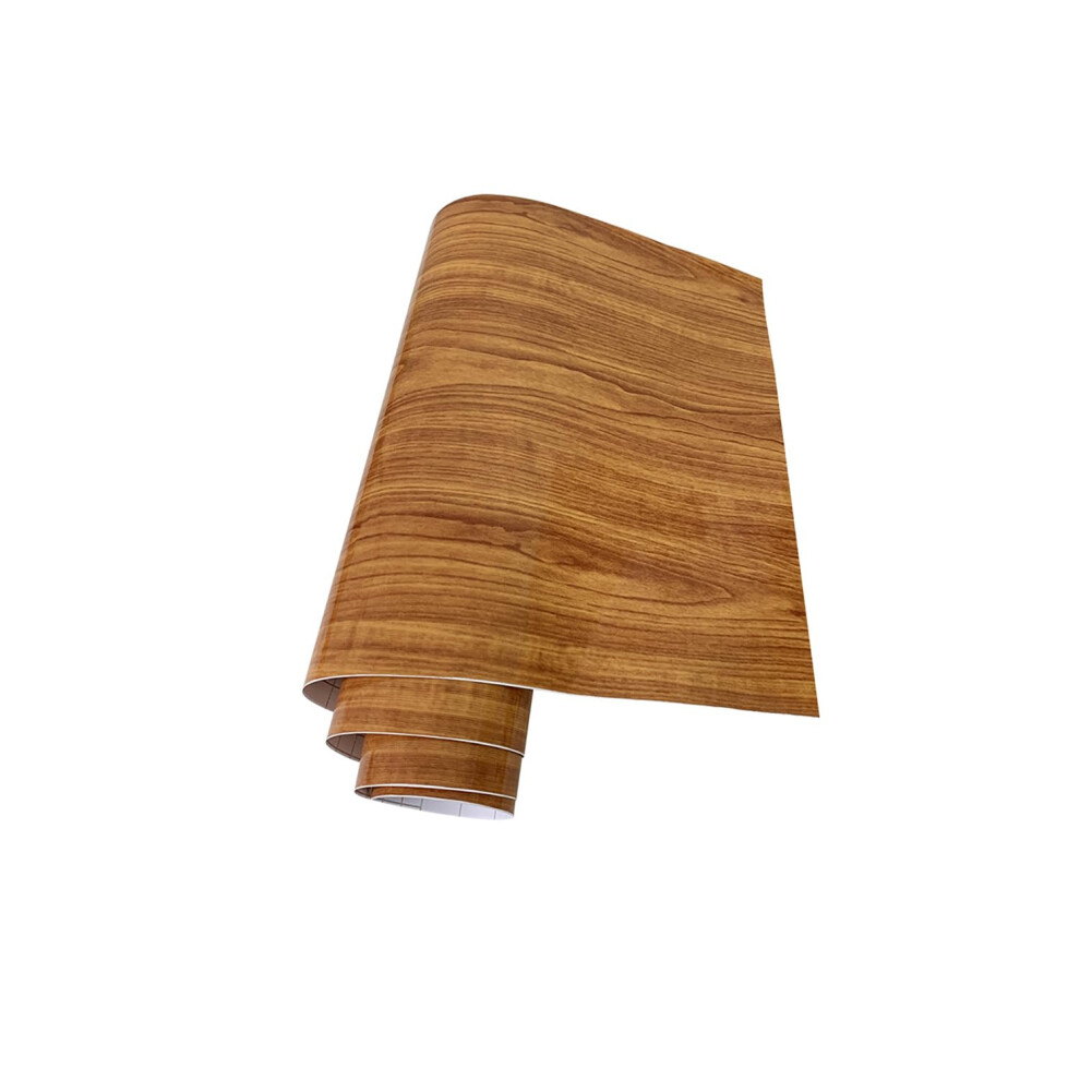 Vinyl Wrap Wood Waterproof Glossy Peel And Stick Film For Car Interior And Furniture, 2 Rolls Grain/Light/Brown 9070919793219