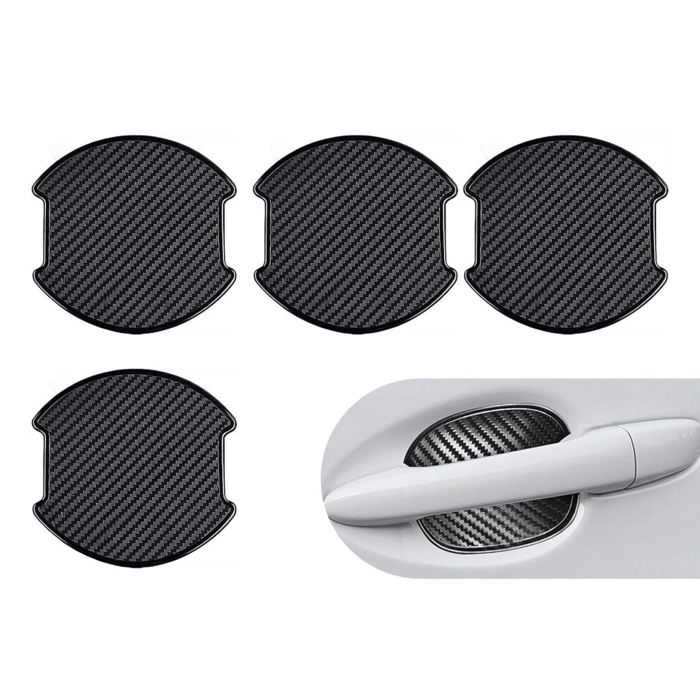 4Pcs Car Door Handle Protector, 3D Carbon Fiber Door Bowl Sticker, Scratchresistant Cover, Universal Fit 9070919793240
