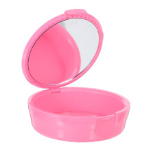 Retainer Case with BuiltIn Mirror for Travel and Home, Spacious Dentures Storage Box