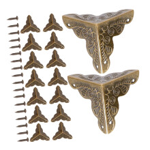 40pcs Vintage Metal Corner Protectors for Furniture and Wall Edges, Durable Decorative Design
