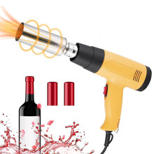 PVC Heat Shrink Gun for Wine Bottle Capsules, Adjustable Temperature and Dual Wind Speed Handheld Tool