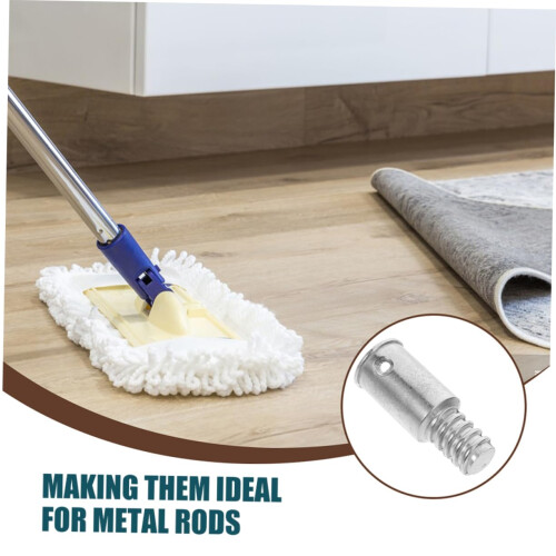Extension Pole Adapter Tips 2 Pack, Durable Alloy Threaded Connector for Mop and Broom Handles 2