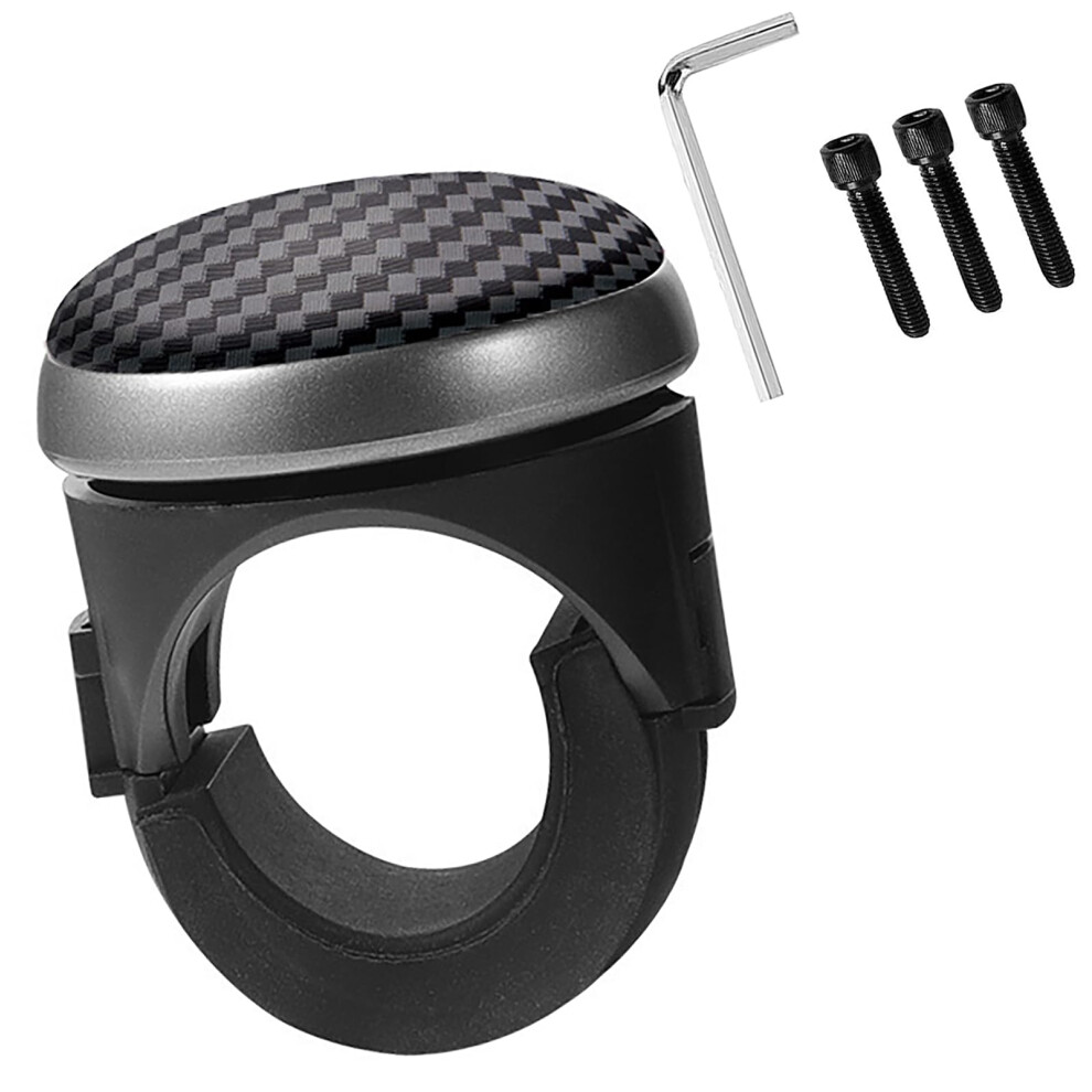 Car Steering Wheel Spinner With Bearings, Carbon Fiber Texture, Enhanced Grip, For Cars And Trucks Black 9070919793523