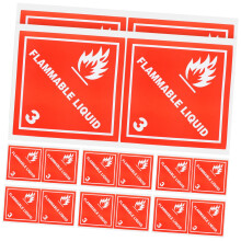 20 Pack Flammable Liquid Warning Labels, SelfAdhesive Hazard Stickers with Clear Safety Symbol for