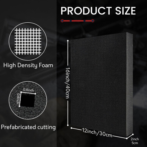 4 Pack Gun Case Foam Inserts 16x12x2in Precut  Density Pick and Pluck  Padding 1