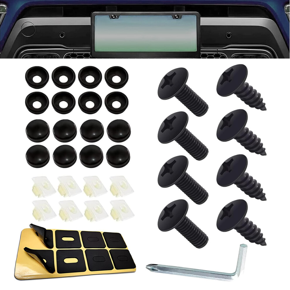 8Pcs Stainless Steel Anti Theft License Plate Screws Kit, Universal Mounting Bolts For Easy Installation 9070919793592