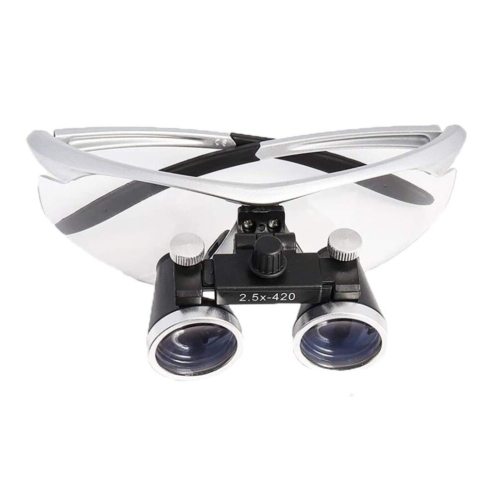 2.5X 3.5X Dental Surgical Loupes Medical Binocular Magnifier with Selectable Dual Magnification and Ergonomic Adjustable Fit
