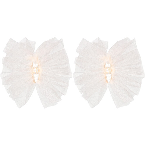 2Pièces Décor Cheveux Beige Voile Design Élégant 2