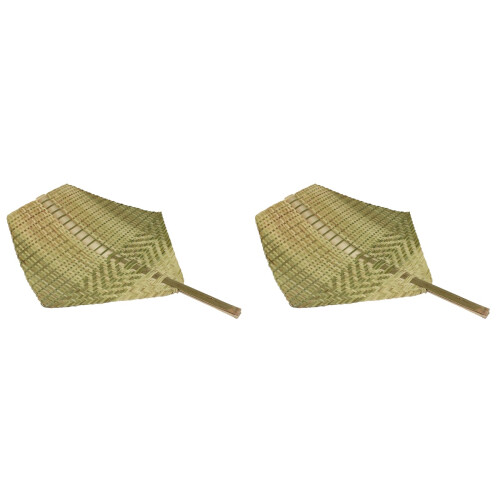 2Pièces Éventail Main Vert Bambou Pour Été 1