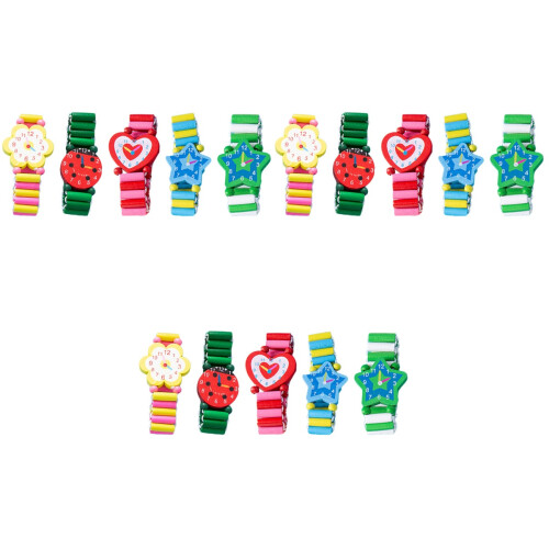 15Pièces Bois Colorées Jeu Educatif Cadeau 2
