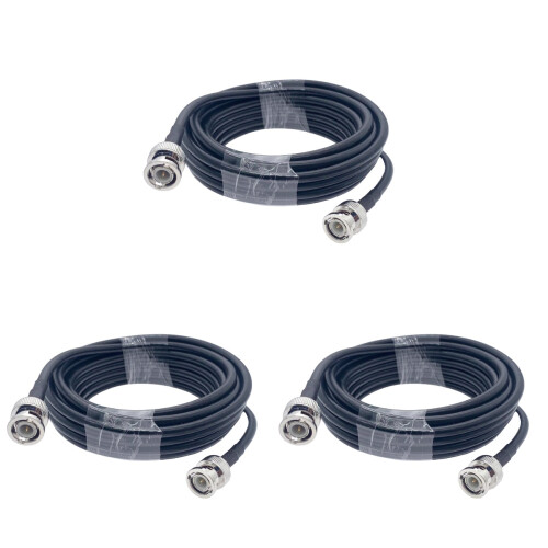 3Pièces Câble Rg58 Bnc À Noir Antenne Basse Atténuation 1