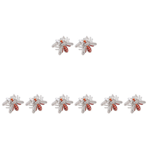 4Paires Boutons Manchette Décor Style 1