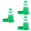 3Sets Plastic Green Hamster Water Feeder Kit for Small Pets 6