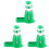 3Sets Plastic Green Hamster Water Feeder Kit for Small Pets 2