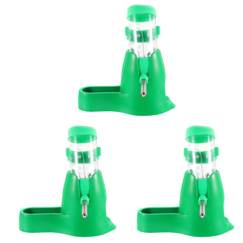 3Sets Plastic Green Hamster Water Feeder Kit for Small Pets 1