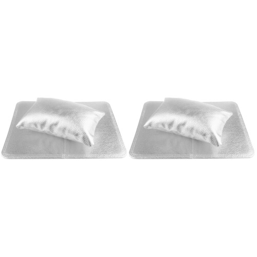 2Ensembles Repose-Bras Ongles Argent PU Confort Pour Usage 1
