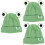 3Pièces Chapeaux Tricotés Vert Enfants Hiver Mode Cute 6