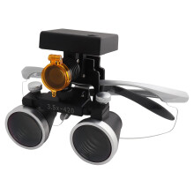3.5x Dental Loupes with Rechargeable LED Headlight Silver Adjustable Pupil Distance Ergonomic Fit