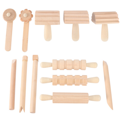 4Ensembles Ensemble En Bois Khaki Pour Modelage Sculpture D’argile