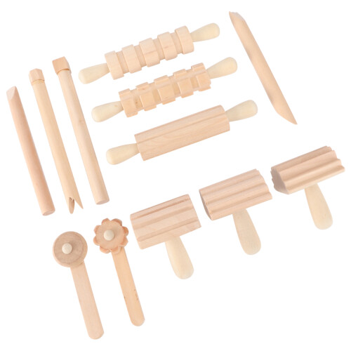 4Ensembles Ensemble En Bois Khaki Pour Modelage Sculpture D’argile 1