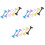 3Pièces Clips Pour Dessin Colorés, Support Stable Rotatif 3