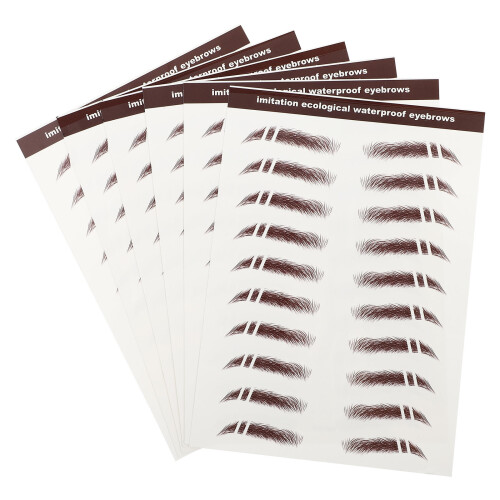 24Pièces Transferts Sourcils Marron Résistants Poils