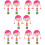 10Pièces Jouet Bébé Hochet Bois Rose Coordination Et 8