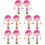 10Pièces Jouet Bébé Hochet Bois Rose Coordination Et 6