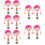 10Pièces Jouet Bébé Hochet Bois Rose Coordination Et 11
