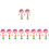 10Pièces Jouet Bébé Hochet Bois Rose Coordination Et 5