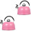 2Pcs Convenient Pink Heating Kettle with Large Spout for Camping Use 5