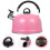 2Pcs Convenient Pink Heating Kettle with Large Spout for Camping Use 10