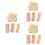 144Pièces Ensemble Bois Durable Beige Pour Camping 6