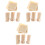 144Pièces Ensemble Bois Durable Beige Pour Camping 3