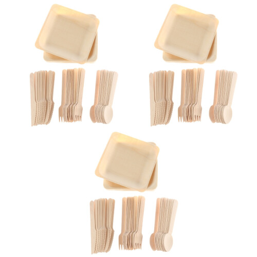 144Pièces Ensemble Bois Durable Beige Pour Camping 2