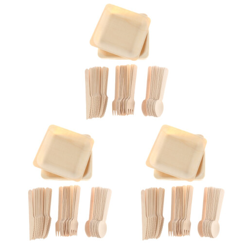 144Pièces Ensemble Bois Durable Beige Pour Camping 1