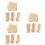 144Pièces Ensemble Bois Durable Beige Pour Camping 7