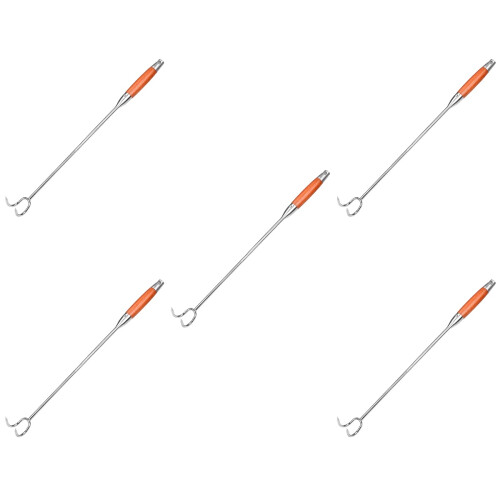 5Pcs Bbq Meat Turner Hooks Sturdy Stainless Steel Kitchen Tool 2