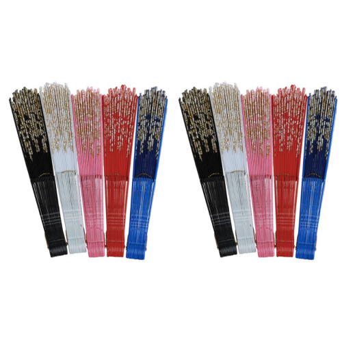 10Pièces Éventails Élégants En Main Finitions Soignées Multicolores 1