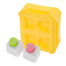 4Pcs Cartoon Bear Rice Shaper Mold Yellow Plastic Sushi Making Kit