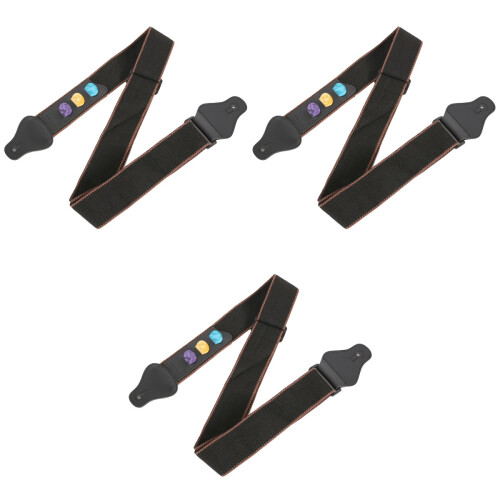 3 Pieces Guitar Shoulder Strap Electric Straps Adjustable Belt Pu 2