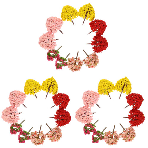 30Pcs Artificial Miniature Trees for DIY Scenery PVC Assorted Colors 2