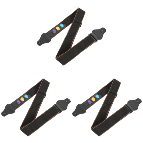 3 Pieces Guitar Shoulder Strap Electric Straps Adjustable Belt Pu 1