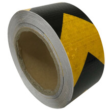 Reflective Safety Warning Tape Black Yellow Self-Adhesive Fluorescent Conspicuity Marking For Trucks Cars Rvs Outdoor Use Traffic Safety