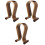 3pcs Headphone Display Hanger Walnut Headset Ornaments 3