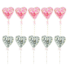 10Pcs Heart-Shaped Cake Picks Safe Party Cupcake Toppers Dessert Decor